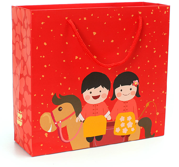 定制婚庆礼品袋结婚创意礼袋印刷 情侣纸袋无纺袋 系绳手提袋印刷